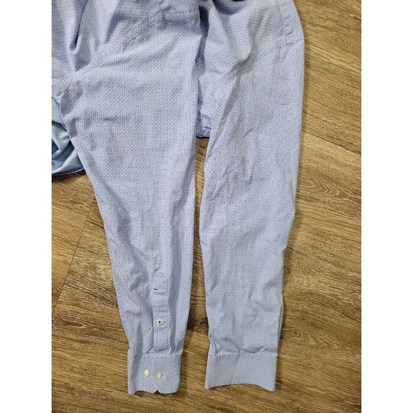 Banana Republic Soft Wash Slim Fit Men's M Blue Geometric Casual Button Shirt LS - Picture 7 of 10